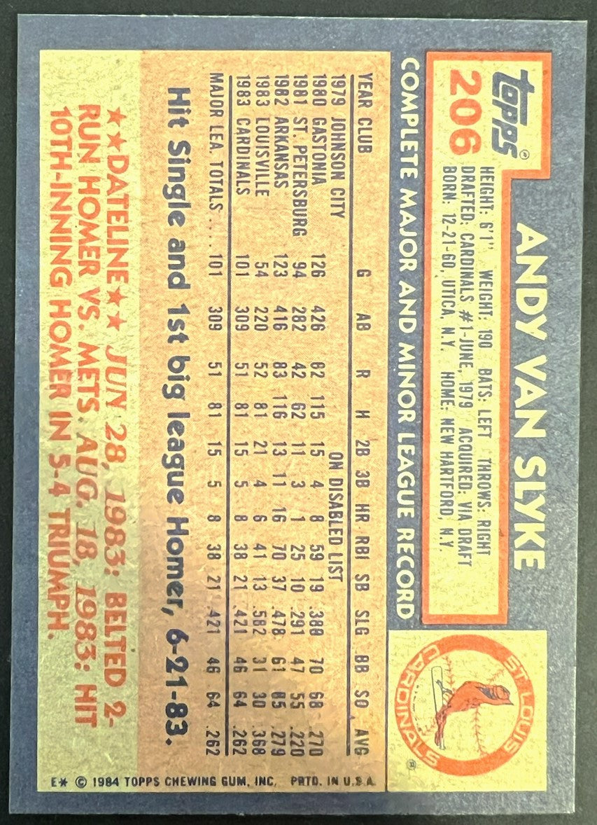 1984 Topps Andy Van Slyke #206