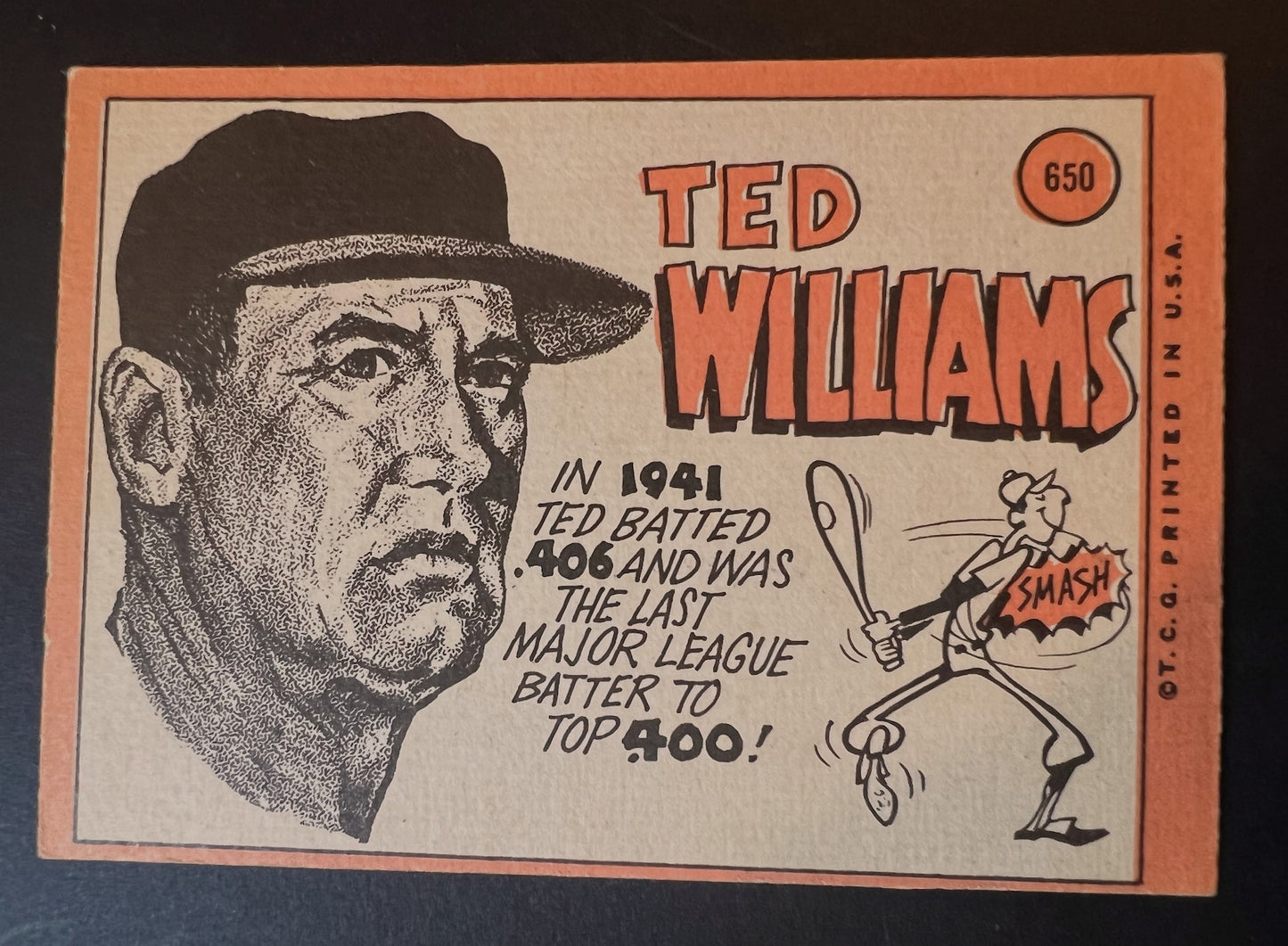 1969 Topps Ted Williams #650 Manager Card